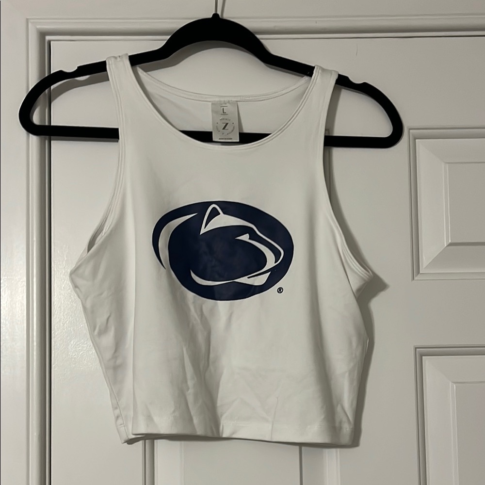 Penn State White Sleeveless Crop Top